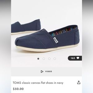 TOMS classic canvas flat shoes navy